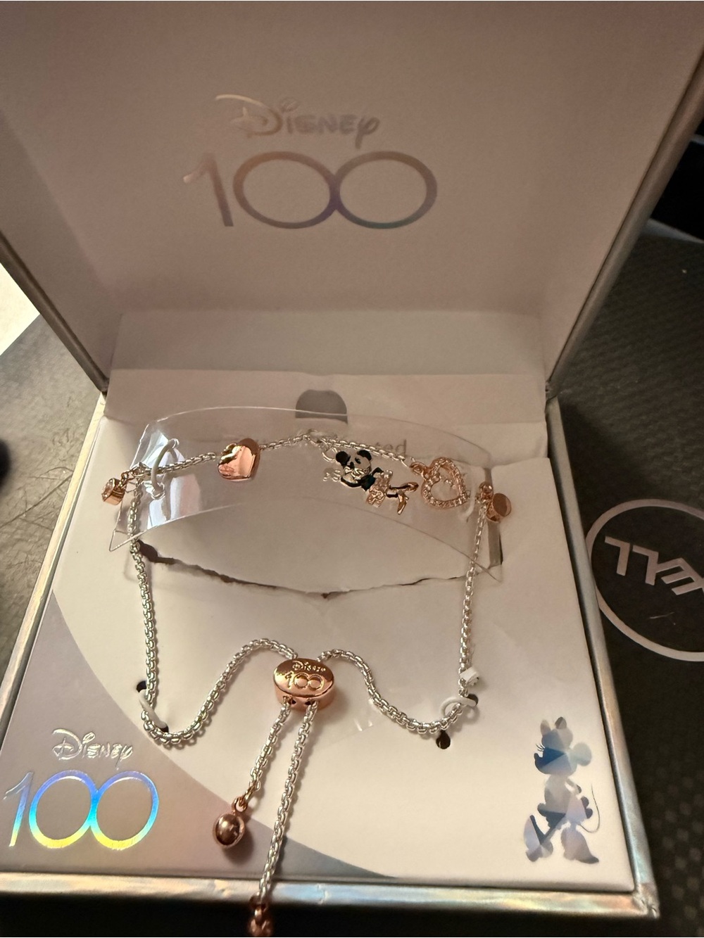 Disney Two-Tone Rose Gold and Silver Mickey Charm Bracelet